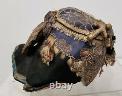 Antique Chinois Soie Brodée Dragon Qylin Garçons Chapeau Broderie Qing