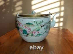 Antique Famille Chinoise Rose Teapot Qing Republic