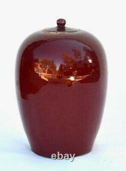 Antique Grand Sang Chinois De Boeuf Porcelaine Melon Jar