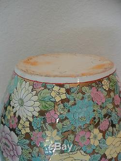 Antique Grande Famille Chinoise Rose Porcelaine Millefleur Fish Bowl Planteur Vase
