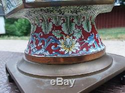 Antique Imperial Chinese Dynastie Qing Famille Monumental Rose Rare Bouddha Vase
