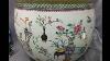 Antique Old Fish Bowl Chinois Asiatique Planteur Pot Vase Art Céramique Émaillé Urne