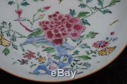 Antique Plaque De Porcelaine Chinoise Yongzheng Rose Famille