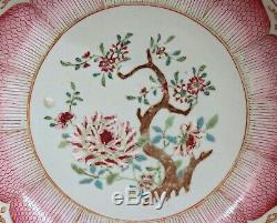 Antique Porcelaine Chinoise Famille Rose Export Qianlong Lotus Bowl Chargeur 11