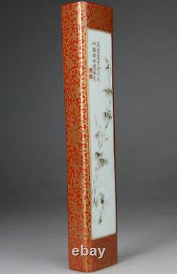 Antique Porcelaine Chinoise Famille Rose Weight Gilt Qianlong Mark Vase 19ème