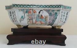 Antique Pot De Porcelaine Chinoise Famille-rose, Dynastie Qing