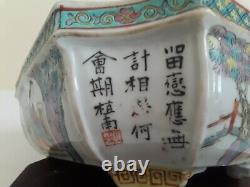 Antique Pot De Porcelaine Chinoise Famille-rose, Dynastie Qing
