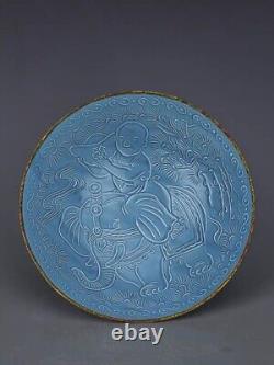 Antique chinois de la dynastie Song Bol de figures sculptées d'éléphants en porcelaine de la fournaise Ding