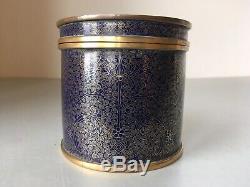 Antiques Chinese Midnight Blue Box Cloisonnée Humidor Trinket Pot Cercueil