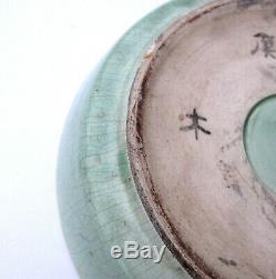 Antiques Porcelaine Céladon Chinois Signée Dans La Plaque