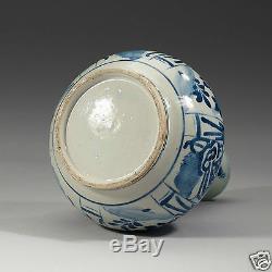 Antiquité Chine Chinoise Wanli Ming Kendi Bleu Blanc En Porcelaine 1572-1620