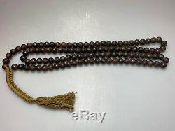Antiquité Chinoise Chine Qing Agarwood Qinan Kynam Mala Collier Prière Perles 1900