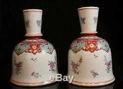 Antiquité Marque Qianlong Ottomane Chinois Marché Turc Famille Rose Vase Narguilé