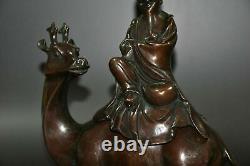 Antiquités chinoises Statue de figure exquise en cuivre fait main 17115
