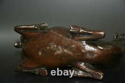 Antiquités chinoises Statue de figure exquise en cuivre fait main 17115