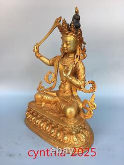 Antiquités chinoises tibétaines Bouddhisme Cuivre pur doré Bodhisattva Manjusri Bouddha