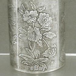 Argent Chinese Export Tea Caddy Signé