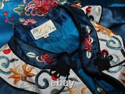 As Is Lily -sz S Vintage 1960s 70s Silk Chinese Brodé Kimono Veste Coat
