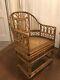 Bamboo Chair Chippendale Vintage One 1 Single Chinese Fauteuil Antique Des Années 60 Brun