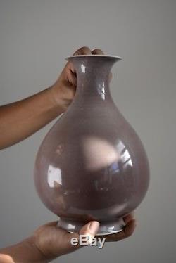 Beau Vase Chinois Ancien Qianlong Mark Liver Yuhuchunping