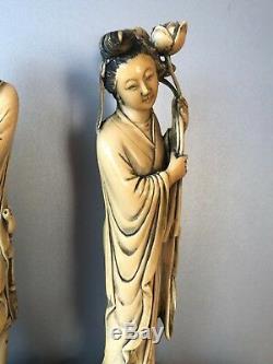 Belle Sculpture Chinoise Du Xixe Siècle À Huit Sculptures D'immortelles