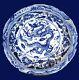 Belle Assiette Chinoise En Porcelaine Bleue Cobalt De 15 Pouces En Excellent état