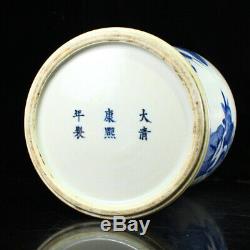 Bleu Et Blanc Superbe Chinois En Porcelaine Figures Vase