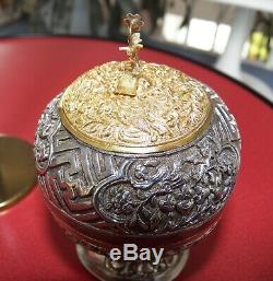 Boîte De Noix De Bétel Des Détroits Antiques De Chine, Argent Doré Env. La Malaisie Des Années 1800 Peranakan