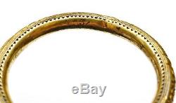 Bracelet De Manchette En Bambou En Argent Sterling À Motif Chinois En Or Fin 1900 Avec Filigrane D'argent