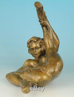Bronze À L'ancienne Big Sex Bronze Ses Chaussures À Talons Hauts Modernes Figure Statue