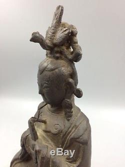 Bronze Antique Chinois Figure Immortelle Taoïste Dynastie Des Xiwangmu Ming