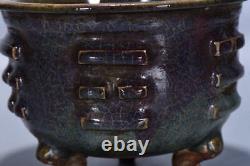 Brûleur d'encens exquis en porcelaine de four chinois de Jun fait à la main 10235