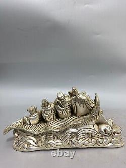 Cadeau en argent antique chinois, ornement Guanyin