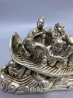 Cadeau en argent antique chinois, ornement Guanyin