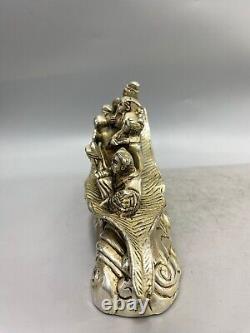 Cadeau en argent antique chinois, ornement Guanyin