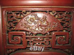 Canope Antique En Bois Sculpté Chinois De L'opium Ou Lit De Mariage, Dynastie Qing