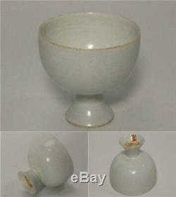 Ccvp41 Dynastie Chinoise Des Song Antique Blune Whithe Tasse En Porcelaine De Tige