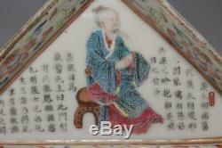 Ccvp47 Plaque De Forme Triangulaire Antique Chinois Jikkinde Dynastie Qing
