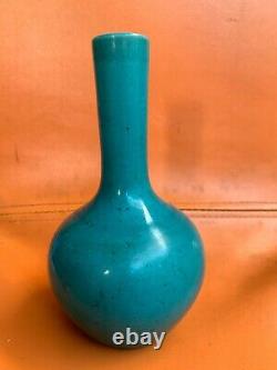 Chine Antique Export Sky Blue Crackle Vase De Porcelaine Émaillée 6,3 Pouces
