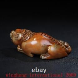 Chine Pierre Shoushan chinoise Ornements d'animaux de bête sculptés à la main Fengshui