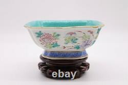 Chinese Antique Famille Rose Porcelaine Stem Assiette Ou Bol De Dragonflies