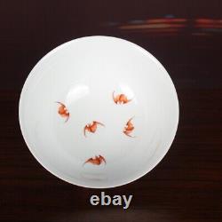 Chinese Black Enamel Porcelaine Qing Kangxi Fleurs Peintes À La Main Design Bowl 6.0