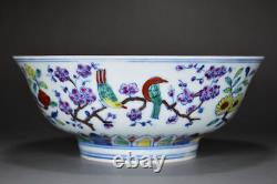 Chinese Doucai Porcelaine Ming Chenghua Year System Flowers &birds Pattern Bowls