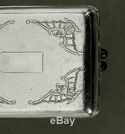 Chinese Export Silver Dragon Box Signé