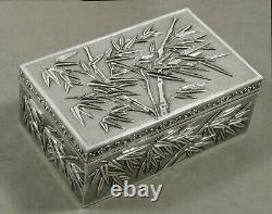 Chinese Export Silver Scholar's Box C1890 Signé