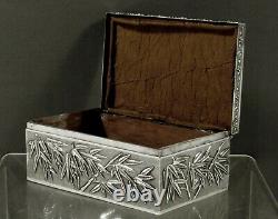 Chinese Export Silver Scholar's Box C1890 Signé