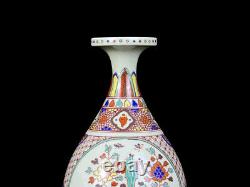 Chinese Multicolore Porcelaine Faite À La Main Exquise Fleurs Et Oiseaux Vases 68679