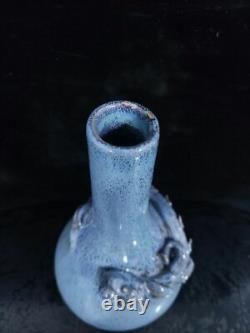 Chinese Porcelaine Main Sculptée Exquise Modèle Dragon Vase Monochromatique 28153