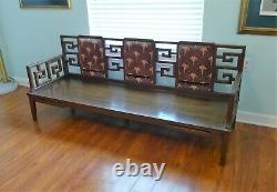 Chineserie Bois Canapé Canapé Banc Settee Loveseat Fretwork Chinese Seating MCM