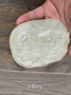 Chinois Antique Deux Big White Jade Qing Chine Asie